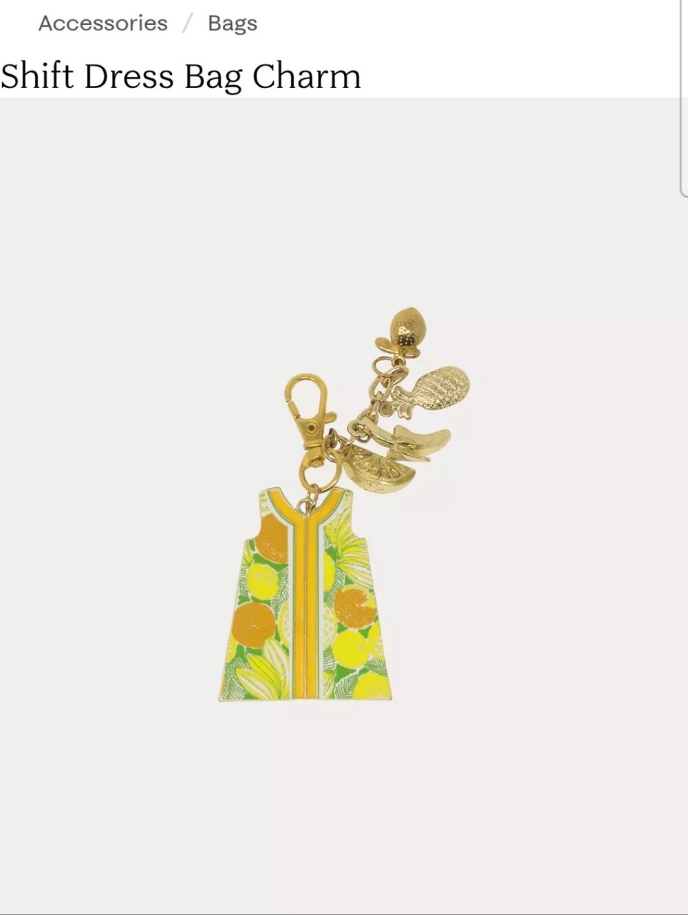 Lilly Pulitzer Orange & Yellow Tropical Charm Keychain
